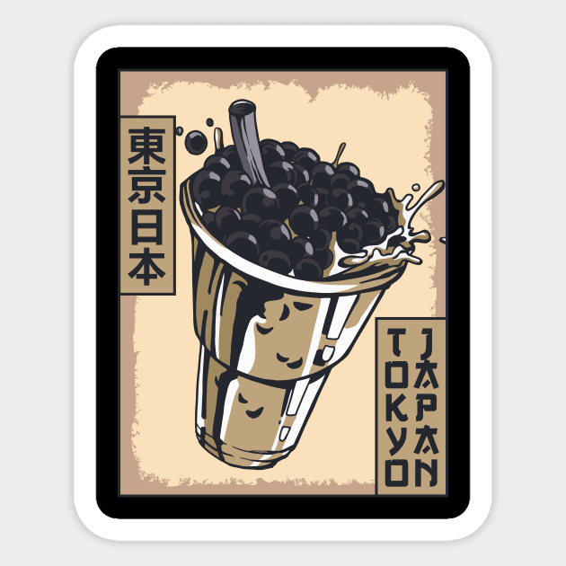 Boba Tea Bubble Tea Tokyo Japan Japanese Aesthetic Poster Gift Sticker by Alex21